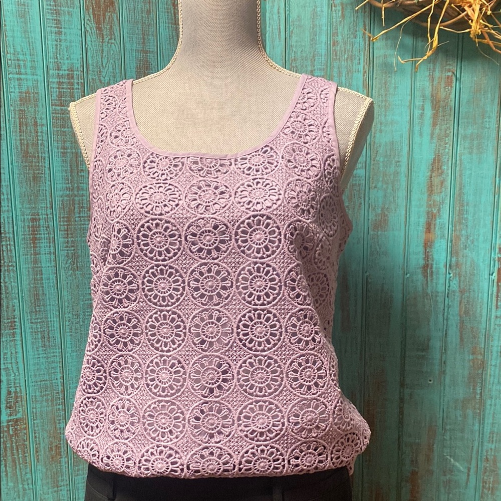 The Limited Lavender Embellished Sleeveless Tank Top